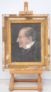 Lot 157 - Edwin Kelly (Active c1900) Small framed Oil Painting - Portrait of the