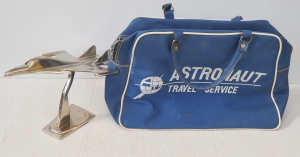 Lot 161 - Vintage Astronaut Travel Service Bag & Desk Model of a Futuristic