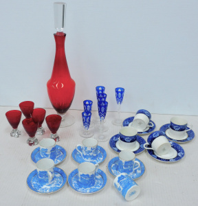 Lot 187 - Group lot of vintage Glass & China - Part sets inc Tuscan & Ay