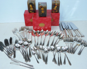 Lot 194 - Mixed Group lot inc EPNS Tudor Cutlery Set & 3 x Boxed Goebel Squa