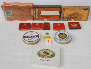 Lot 206 - Lot of Vintage Tobacco & Cigar Tins and Boxes incl MacBarrens Plum