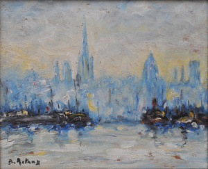 Lot 210 - Bruno Retaux (1947 - ) Gilt Framed Oil Painting - The Seine from Rouen