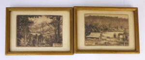 Lot 214 - Alfred Ernest Warner (1879 - 1968) AKA 'Breuton' - Pair small Gilt fra