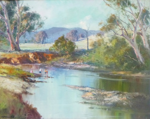 Lot 217 - Wykeham Perry (1936 - 2021) Large framed Oil Painting - Rural Landscap
