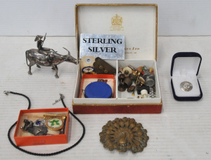 Lot 245 - Group lot - Costume jewellery, Silver & other Access - 1930s Brass