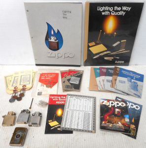 Lot 266 - Group of assorted ZIPPO Items & Booklets incl ZIPPO Lighter w Free