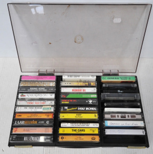 Lot 271 - Lot of Vintage Cassette Tapes & Carry Case incl Simple Minds, REM,