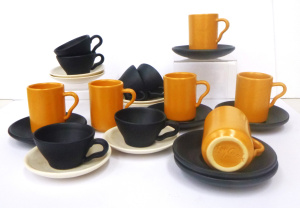 Lot 273 - 2 x Australian Pottery Ray Cook - 6 x Demitasse Coffee Cups & Sauc