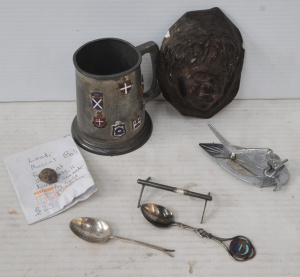 Lot 303 - Small lot - Australiana - Epns items incl Boomerang Knife rest, desk s