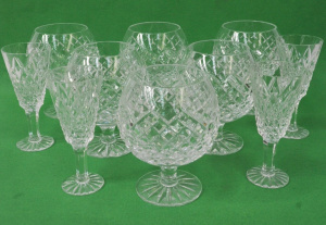 Lot 304 - Group Lot Irish 'Tyrone' Cut Crystal Glasses Sets - Set of 6 Brandy Ba