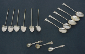 Lot 316 - Group lot of Sterling Silver spoons inc 5 x c1897 Hmarked B'ham Teaspo