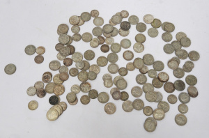 Lot 328 - Large lot - Vintage Australian Silver Coins - approx 80+ Sixpences &am