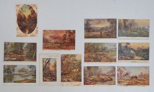 Lot 338 - 12 x Vintage James Alfred Turner Australian Postcards - all featuring