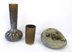 Lot 358 - 3 x Australian Studio Pottery inc, Ellis Vase with bulbous lower secti