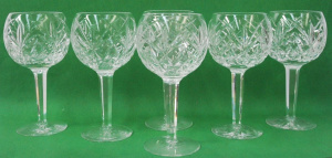 Lot 361 - Set of 6 Vintage Irish 'Tyrone' Cut Crystal Large Wine Glasses - marks