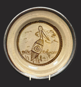 Lot 375 - Tiwi Pottery John Patrick Kelantumama shallow pottery dish, handpainte