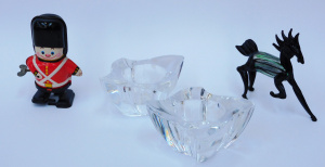 Lot 169 - Mixed Group incl Pair Villeroy & Boch Glass Candlesticks , Vintage