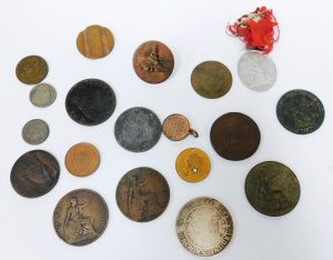 Lot 171 - Mixed Group British vintage Coins Tokens & Medallions incl 1901 Ha
