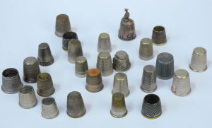Lot 172 - Group lot of Metal thimbles various sizes & designs