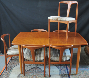 Lot 197 - Mid Century Modern 7 x piece Dining Suite - set of 6 x Johannes Anders