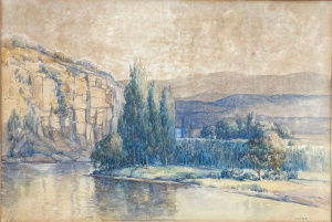 Lot 205 - John Sommers (1846 - 1930) Gilt framed Watercolour - River Scene - sig