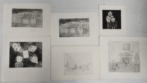 Lot 207 - Bill Offord (1944 - ) Group lot - Unframed Etchings - Mr & Mrs Foo