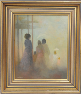 Lot 208 - Keith Willes (1919 - 1993) Gilt framed Oil painting - Morning in the P