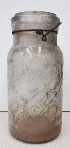 Lot 218 - Early 1900s Glass Commonwealth Fruit Jar, ( lid missing),approx 24cm H