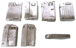 Lot 228 - Group Push Button Cigarette Lighters, incl Regens, Imco, Karat, Prince