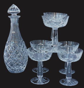 Lot 246 - Group lot of Cut Crystal incl Decanter & Set of 6 Galway Irish Cha