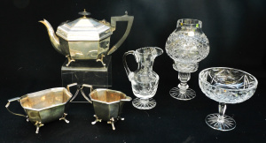 Lot 255 - Group lot Tyrone Irish Crystal & EPNS incl 2pce Candlestick with s