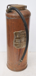 Lot 257 - Vintage Simplex Copper Fire Extinguisher