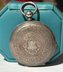 Lot 293 - c1910 Ladies Sterling Silver hmarked pocket watch (overwound)