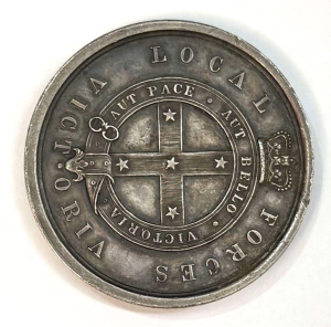 Lot 297 - 1883 Local Forces Victoria Long & Efficient Service silver Medalli