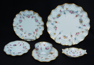 Lot 305 - 6Pce Set Royal Crown Derby -Royal Antoinette Pattern Small Floral spra
