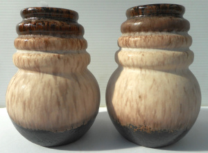 Lot 319 - Pair vintage c1960 - 70s Scheurich West German Pottery vases - Light &