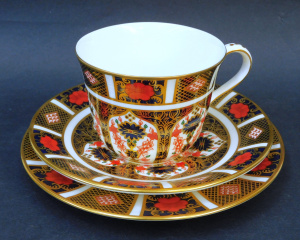 Lot 343 - Royal Crown Derby Old Imari Tea Trio dated 1999