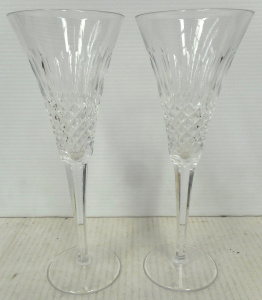 Lot 346 - Pair of Vintage Waterford Cut Crystal 'Celebration' Champagne Flutes -