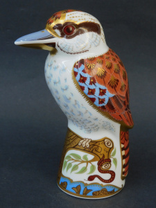 Lot 360 - Royal Crown Derby Porcelain Kookaburra paperweight - by Louise Adams s