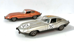Lot 19 - 2 x Vintage Polislil diecast model Jaguars XK-E - silver & bronze -
