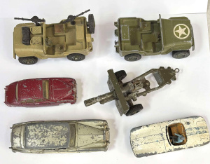 Lot 53 - 5 x diecast toys - Dinky, Rolls, Jaguar, Cunningham, US Jeep x 2, Cresc