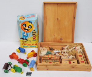 Lot 62 - GrpToys - Boxed Mr Potato Head (couple pcs miss), wooden boxed set card