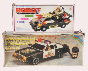 Lot 63 - 2 x Vintage Boxed Battery-operated remote-controlled cars, incl Lincoln