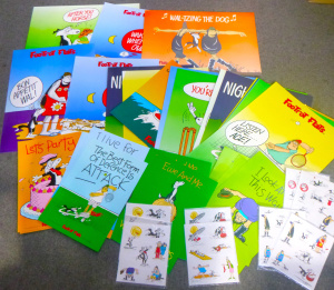 Lot 64 - Group lot of 1986 Murray Ball Footrot Flats card posters & stickers