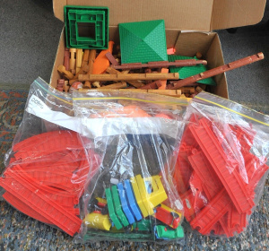Lot 83 - Group lot - Vintage Kids Toy Sets - Toltoys Plastic Train set w Train c