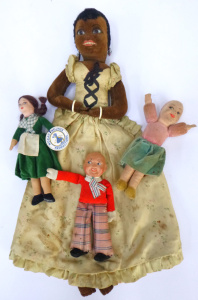 Lot 86 - Group lot of 1930s - 40s Soft Body Dolls inc, English Allwin Black Girl