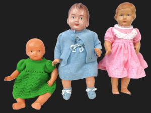 Lot 88 - 3 x 1940s - 50s Celluloid Dolls inc, English Palitoy girl, Japanese mad