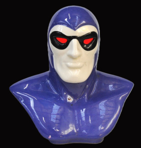Lot 92 - Vintage Monkeys of Melbourne ceramic Purple lamp bust of Phantom - sign