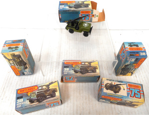 Lot 94 - 6 x Boxed vintage Matchbox 75 Diecast Armoured Jeeps, #38