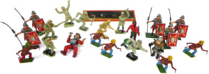 Lot 105 - Small Box Lot of Vintage Diecast & Plastic figurines inc, Roman So